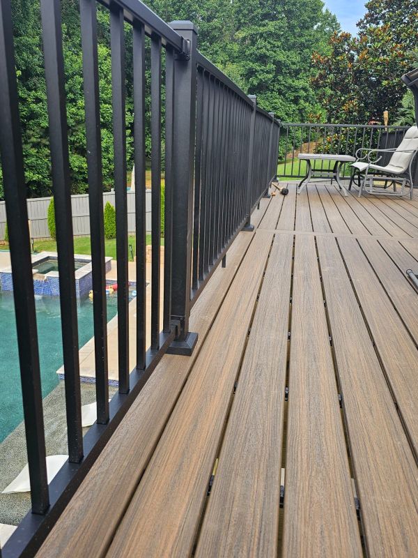Composite deck boards and railing inspiration in Johns Creek GA