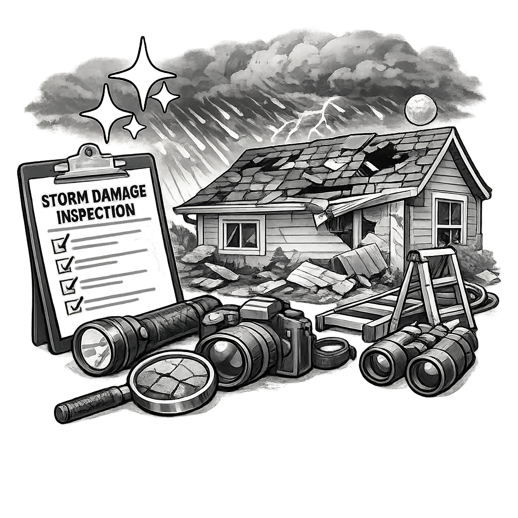 Storm damage inspection icon
