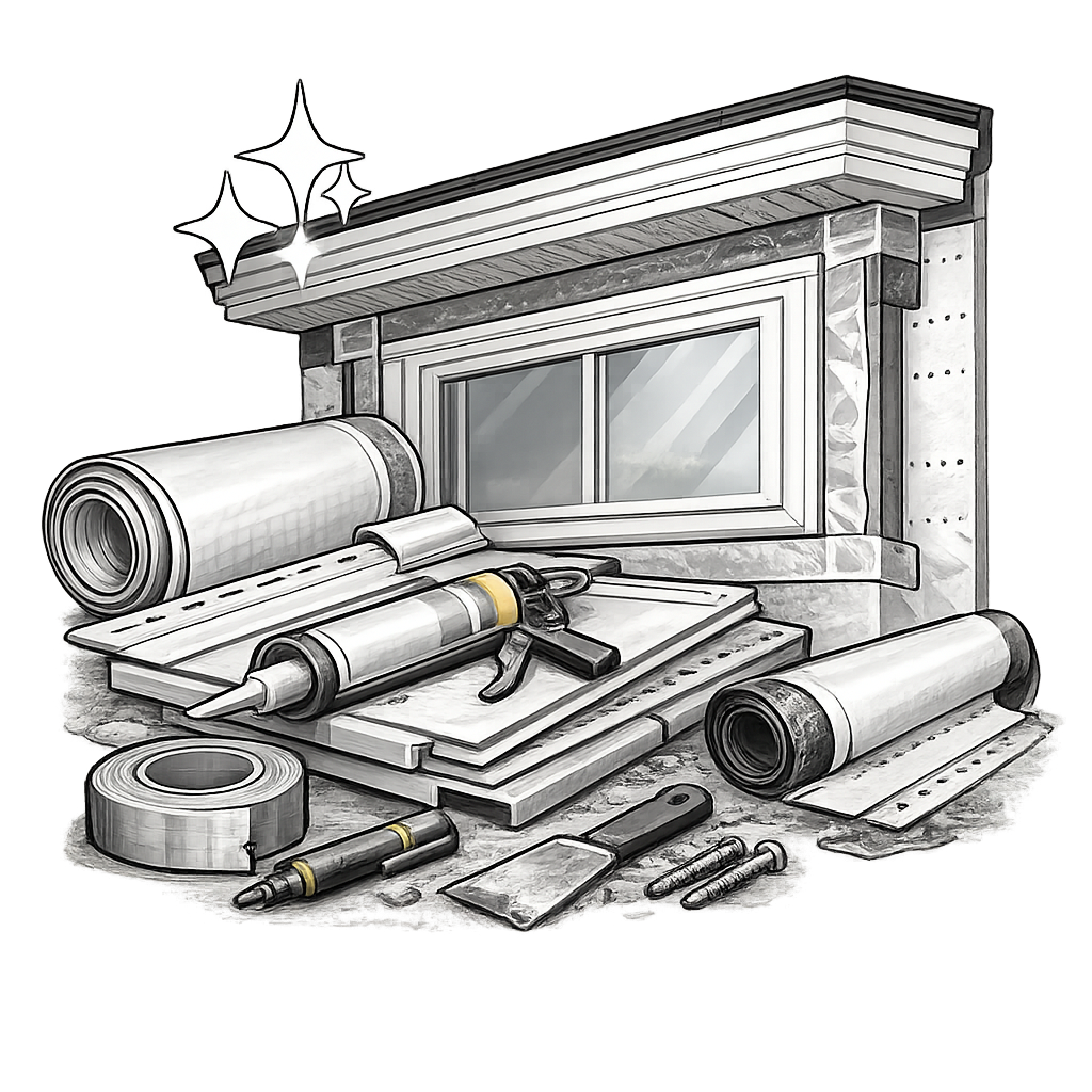 Weather barrier and flashing icon